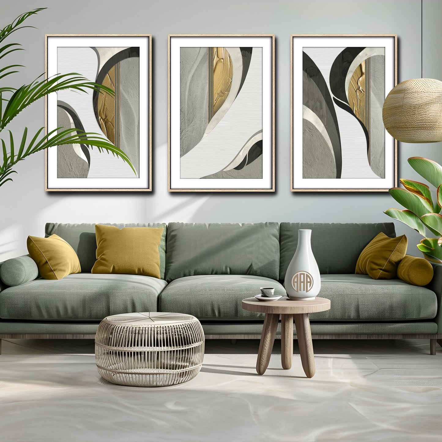 Tempting Entanglement Triptych – Modern Abstract Wall Art