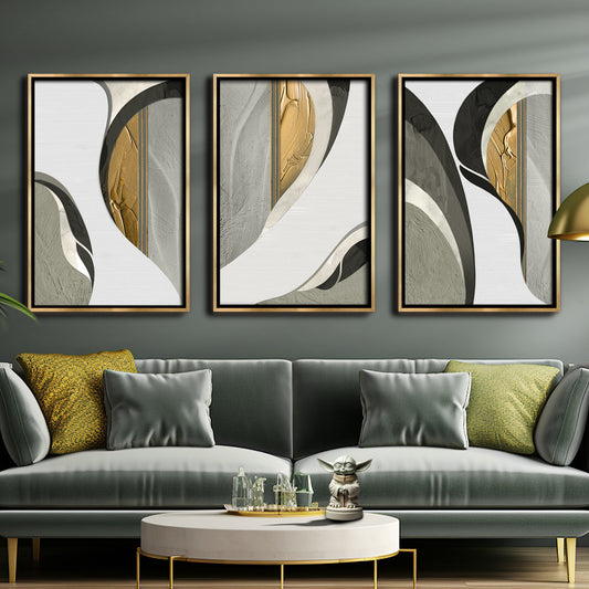 Tempting Entanglement Triptych – Modern Abstract Wall Art