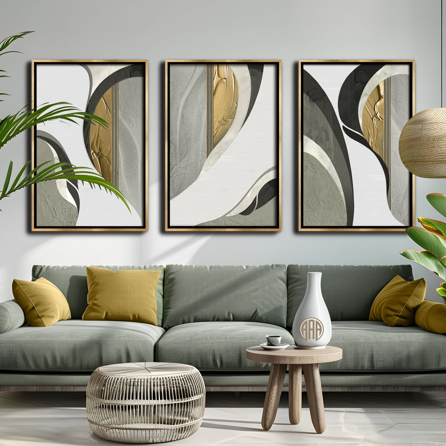 Tempting Entanglement Triptych – Modern Abstract Wall Art